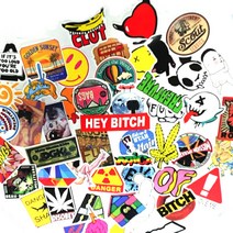 인테리어스티커 스티커팩 방수데코스티커 스노우보드 여행가방 오토바이 차량용스티커 50장, B-Type