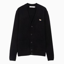 메종키츠네 (당일) 23SS 베이비 폭스 램스울 블랙 가디건 HM00501KT1006 BLACK