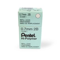 pentel Hi-polymer 0.7mm 2B 샤프심 (12개입)/펜텔 샤프심 부드러운샤프심