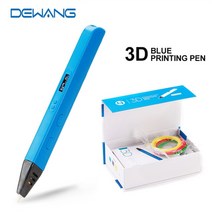 3D펜RP800A OLED 디스플레이 전문가용 3D 프린팅 펜 드로잉 세트 두들링 아트 크래프트 제작 선물 교육 완, 05 Blue Pen_03 EU
