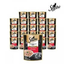 쉬바 고양이 주식 파우치 참치와 닭고기, 70g, 24팩