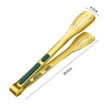 스테인레스 스틸 바베큐 집게 고기 조리기구 베이킹 주방 액세서리 캠핑용품 음식 클립, 12 inch green gold