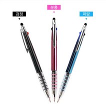 (국산)코리아5링 니들 3색터치펜 볼펜(3개 1세트) 삼색, 블랙, 본상품선택