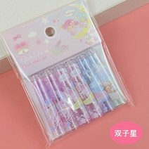 카와이 싼리오드 연필 캡 세트 애니메이션 쿠로미 멜로디 시나모롤 익스텐더 학생 문구 학교 용품 선물 6 개/묶음, [06] 12pcs shuangzi