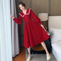 20대 30대 여성 긴팔 간절기 레트로 원피스 55 66 77