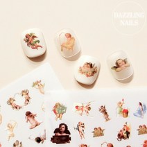 다즐링 네일/천사 네일스티커 2종 택1/빈티지 다꾸 셀프네일아트 젤네일재료, MG02-27