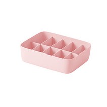 메이크잇 플라스틱 속옷정리함 뚜껑 양말 정리함, 10칸, 핑크