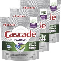 Cascade 플래티넘 액션팩 프레시 식기세척기용 세제, Platinum, 3개