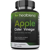 다이어트보조제 스피루리나와 다시마를 함유한 애플 사이다 식초 u2013 식이 보조제 - 신진대사 해독 및 면역 지원 포뮬러 여성 남성을 위한 케토 다이어트 알약 120 캡슐