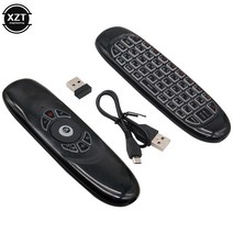 C120 백라이트 2.4G 에어 마우스 안 드 로이드 TV 상자에 대 한 충전식 무선 원격 제어 키보드 컴퓨터 영어, 01 Russian
