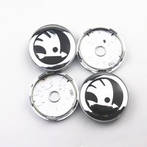테니스스트링 럭실론 알루파워 릴 60mm 자동차 휠 허브 스티커 림 센터 캡 엠블럼 배지 데칼 스코다 옥타, 02 For Skoda Silver