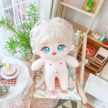 무속성솜인형 20cm 솜 아이돌인형옷 해골 머리 이있는 20cm 비 속성 은 심장 그물이 될 수 있습니다. 빨간색 귀여운 별 교체 액세서리, 해골없이 20cm, Mika 벌거 벗은 아기 (무료 작은 스웨터)
