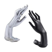 2Pcs 손가락 반지 홀더 팔찌 랙 쥬얼리 디스플레이, 은빛 검은색, 11cmx23cm, 수지