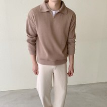 남자 반집업 카라 니트 아노락 골지 반오픈 맨투맨 M-3XL 7color