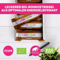 독일직구 르베푸르 바이오 에너지 씰 브라우니 15x50g 채식 날짜 기반 씰 카슈케르네 카슈무스 카카오 설탕 서플먼트 없음 원료 젤 글루텐 프리 유당 없음 파워 바 라지 팩, 상세참조, 수량