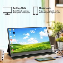 4K 휴대용 모니터 15.6 IPS HDR FHD 스크린 USB C HDMI 모바일 게임 익스텐더 컴퓨터 노트북 10 포인트 터치 디스플레이, [01] 15.6 Inch 4K TOUCH, [02] JP 플매트 카펫 러그, 02 JP 플러그
