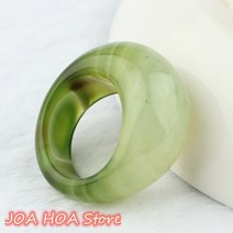비취반지 옥 원석 반지 천연 녹색 마노 질감 수제 보석