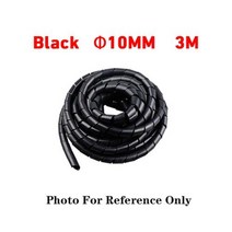 전선보호대 새로운 나선형 랩 슬리브 튜브 3mm4mm5mm6mm8mm10mm 난연성 케이블 보호 밴드 권선 파이프 와이어, 10mm 3m 블랙