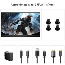 포터블모니터 커브드모니터 qhd모니터 보조모니터 듀얼모니터 17.3 인치 144hz 1080p 휴대용 모니터 ips 게임 화면 디스플레이 유형 c hdmi for pc mac, 144hz 17.3, 나는 플러그