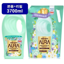 AURA 아우라 초고농축 섬유유연제 대용량 2입 세트 실내건조 미세프라스틱 업그레이드 신상품, 쟈스민머스크 3700ml