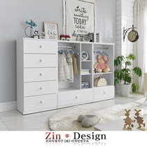 진디자인 베이비장 아기옷장 서랍장 행거 유아 아동 아이 수납장 A오픈형, 800 수납장 화이트