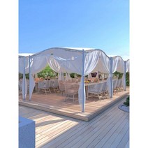 디자인 파고라 테라스 장자 쉼터 정자 카페 오두막, 3.5X3.5M - 커튼 제외