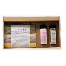 [미담 뉴팩토리] 전주 송철국수 1kg 오색국수답례품 선물세트 돌 칠순 결혼답례품, 1개, 오색국수+함초소금+히말라야핑크소금