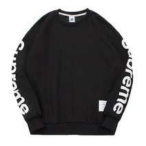 슈프림 M~3XL 오버핏 기모맨투맨 티셔츠 빅사이즈_사이드라인