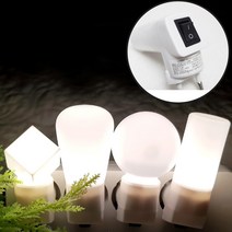 콘센트 취침등 플러그 꼽는 일체형 무드 수면 등 조명, LED큐브취침등(전구색)