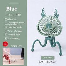 휴대용 유모차 경량 개인 책상 팬 아기 침대 카시트 팬 usb 충전식 팬 미니 액세서리, tj-03b 그린