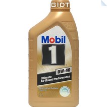 모빌원 골드 얼티메이트 올라운드 퍼포먼스 0W40 1L 합성 가솔린 디젤 LPG 엔진오일, 모빌원 골드 0W-40 1L, 1000ml, 1개