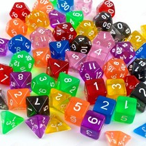 TRPG 보드게임 다면체 주사위 7종 세트 컬러 다이스, 빨강