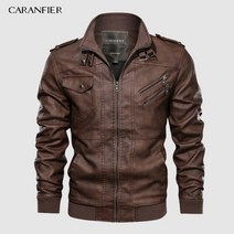 [해외] 오토바이 바이커 할리 데이비슨 CARANFIER 남성 PU 후드 재킷 코트 인조 가죽 재킷 남성 클래식 겨울 재킷 의류 유럽 크기
