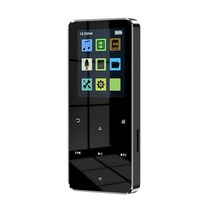1.8 인치 MP3 MP4 음악 플레이어 터치 스크린 블루투스 5.0 Hifi 워크맨 FM 라디오 알람 시계 보수계 전자, 01 Black_01 With 8G Card, Black