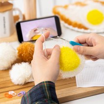 mi 민화샵 음식모양수세미DIY키트 계란프라이식빵 수세미만들기, 식빵