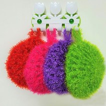 RTXSPORTS 친환경 아크릴 수세미 5종 손뜨게수세미 꽃수세미 호빵수세미 딸기수세미 오각수세미 사과수세미 10개입, 빵수세미10P(개별포장)