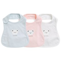 스몰도트 양면 턱받이, FREE, 흰색