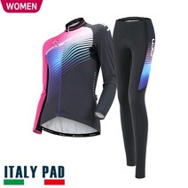 브랜드없음 MCN 여자 울트라바이올렛 긴팔+긴바지 자전거의류세트