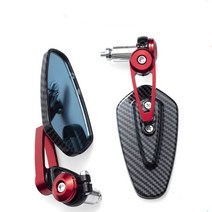 사이드미러기어탄소 패턴 오토바이 사이드 백미러 CNC 알루미늄 78 인치 22mm 핸들 바 모토크로스 눈부심, 04 Red