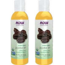 나우 푸드 유기농 호호바 오일 얼굴 모발 및 바디용 보습 다목적 오일 118ml, (2팩)