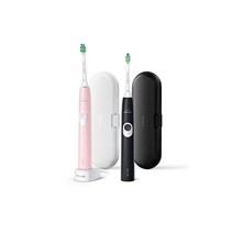 필립스 PHILIPS 소닉케어 프로텍티브클린 4300 전동 칫솔 HX6807/51 - 세척/광택 프로그램 압력 제어 및 타이머 기능이 있는 음파 화이트 150546, 1_1 stück (1er Pack)