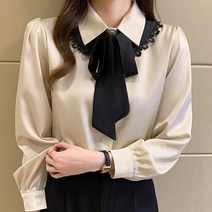 어썸풀 허빈 리본 블라우스