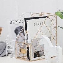 인테리어 철제 잡지 파일 꽂이 박스 서류정리함, 1단골드