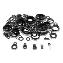 49 pcs 스테인레스 스틸 및 세라믹 스피닝로드 가이드 예비 부품 수리 및 바다 낚시 용 팁 탑 혼합 크기, 실버