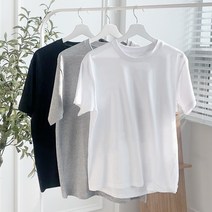1+1+1 20수 라운드 무지 반팔 면 티셔츠 남녀 공용 기본 데일리 레이어드 반팔티