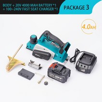 전기대패 자동대패 평면절삭기 목공공구 무선 전동 대패 렌치 포함 18V 15000rpm 핸드 헬드 충전식 전기, 04 1Battery 4.0A_01 미국