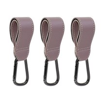 윤별 유모차 가방 걸이 고리 홀더 레더 카라비너, 퍼플핑크 3개입