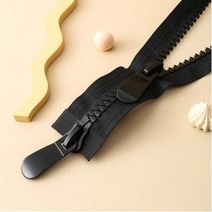 고퀄 지퍼 패딩 고급 롱 더블 오픈 점퍼 레진 양방향 8번 잠금 전용 액세서리, 07 15호 블랙투톤 70cm