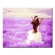 DIY 캔버스페인팅 명화그리기 액자 그림 세트 유화 -인물 40x50, F45_라벤더의 소녀