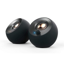 Creative 페블 V2 미니멀리스틱 2 0 USB C 데스크탑 스피커 3 5mm AUX 최대 8W RMS 전원 타입 A 어댑터 포함 블랙, 2.0 USB-C Speaker (Black)